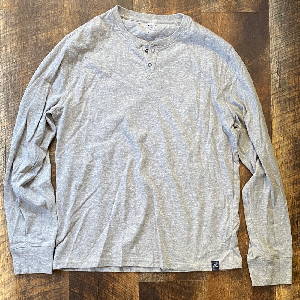 Lucky Brand Light Gray Long Sleeve Henley